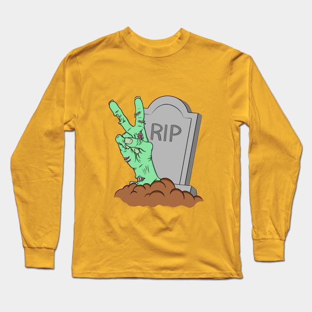 Zombie Peace sign Long Sleeve T-Shirt by Barnabas